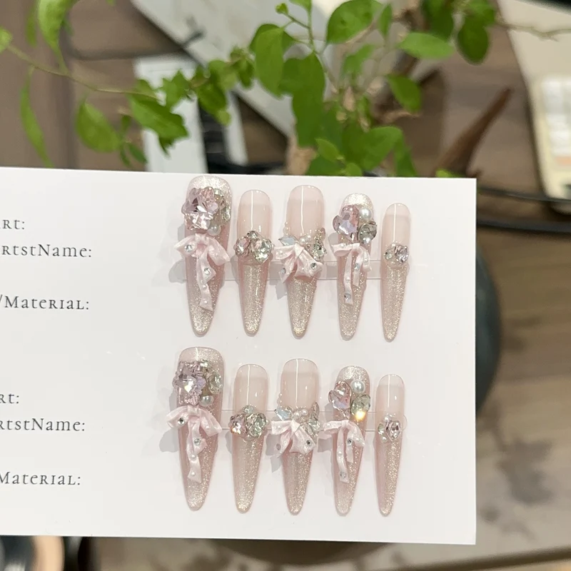 Funkelndes Strass-Besetztes Press-On Nagelkunstset