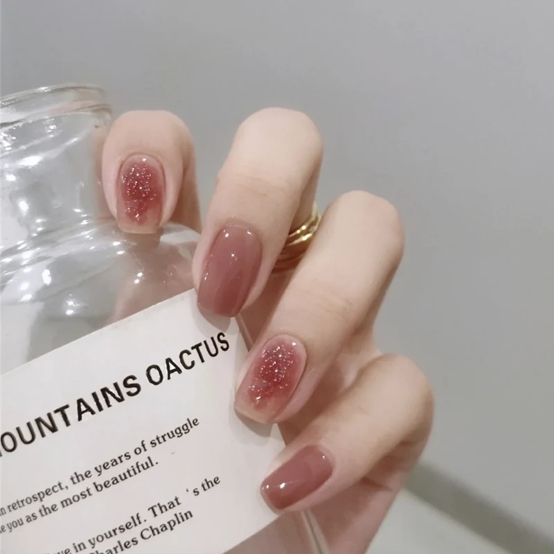 Elegantes Funkelndes Press-On Nagelset