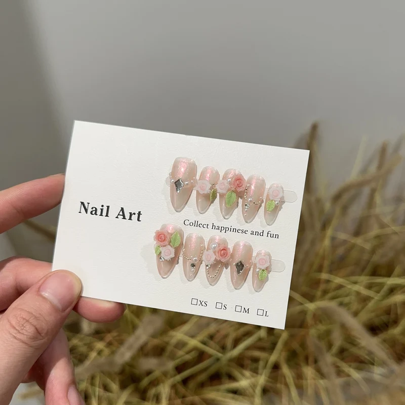 Blumen dekoratives Press-On Nagelkunstset