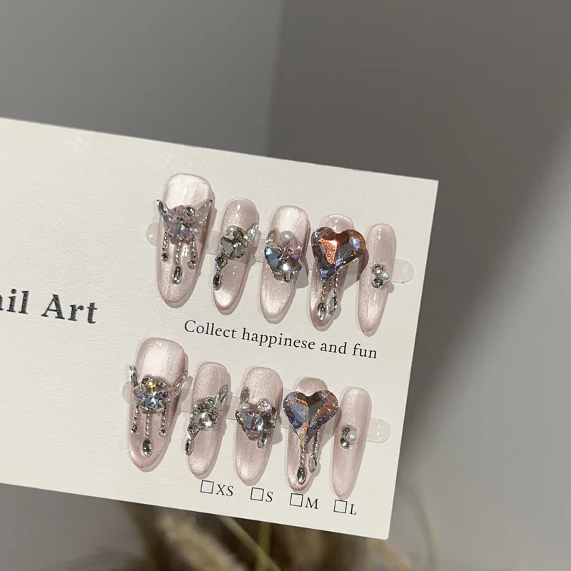 Glamouröse Strass Akzent Press-On Nail Art Set