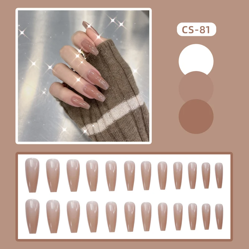 Elegante französische Sarg Press-On Nagelset