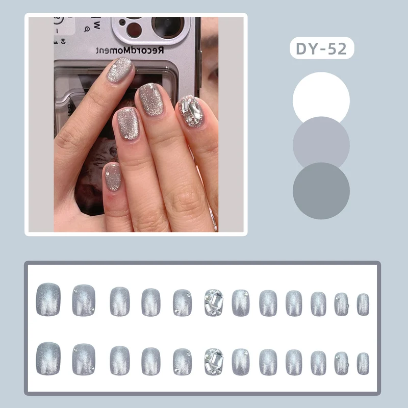 Glamourös Glitter Druck-On Nagelkunst