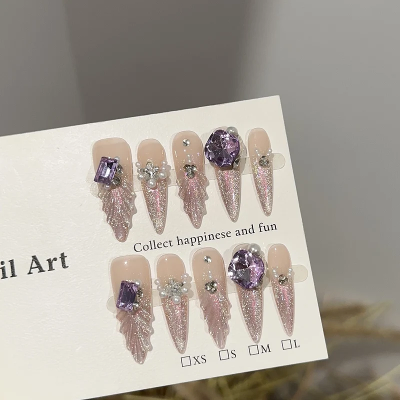 Glamourös Glitzerndes Press-On Nagelkunst Set