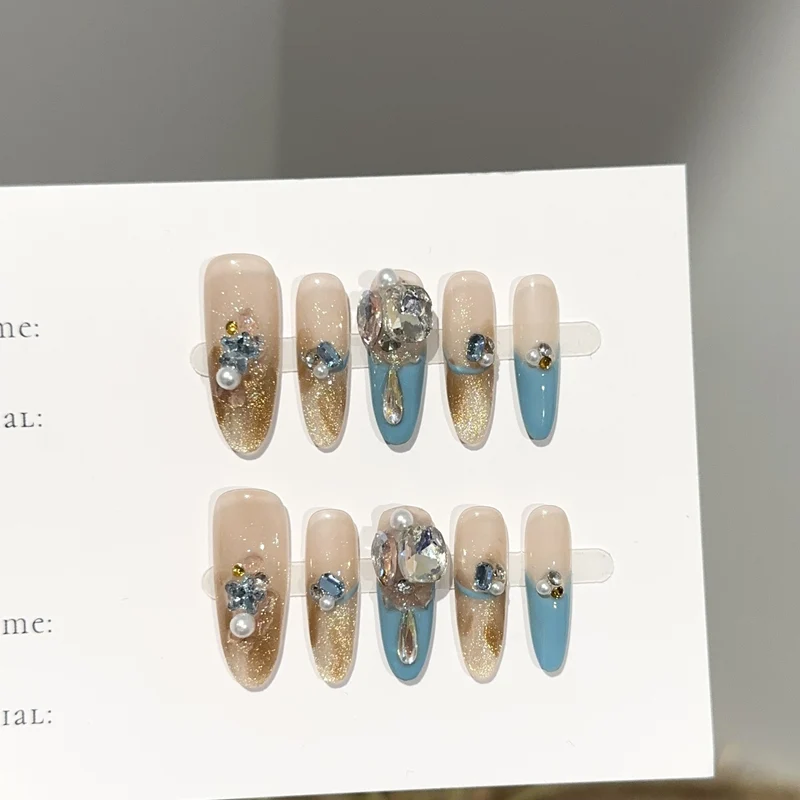 Glamourös Dekorative Press-On Nagelset