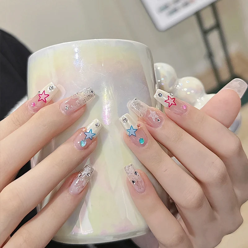 Glamourös Dekorativer Press-On Nagelset 1790727121