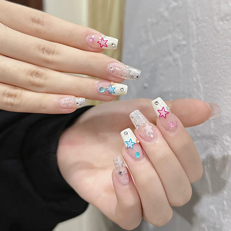 Glamourös Dekorativer Press-On Nagelset 1790727121