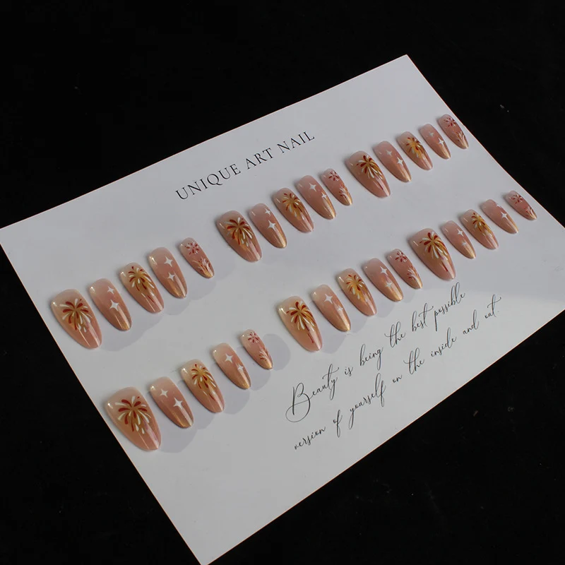Künstlerisches florales Design Press-On Nagel Kit