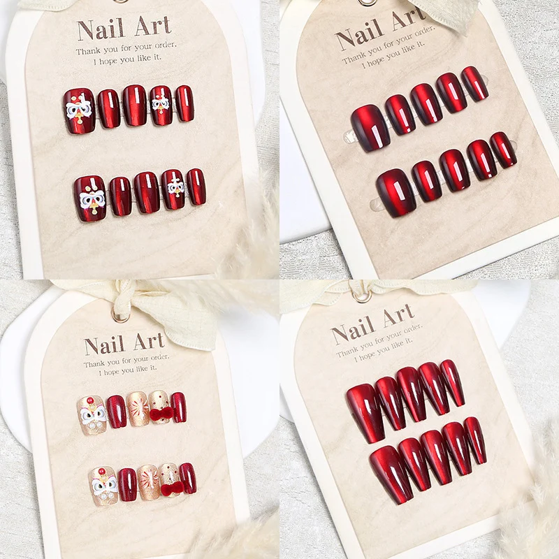 Künstlerisches dekoratives Press-on-Nagelset