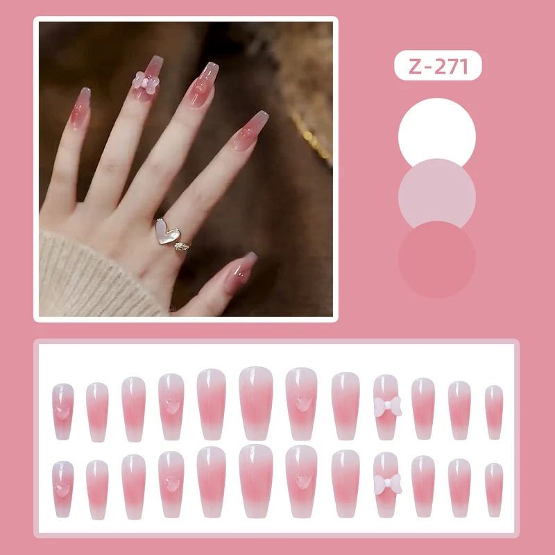 Blumengeschmücktes Press-On-Nagelset