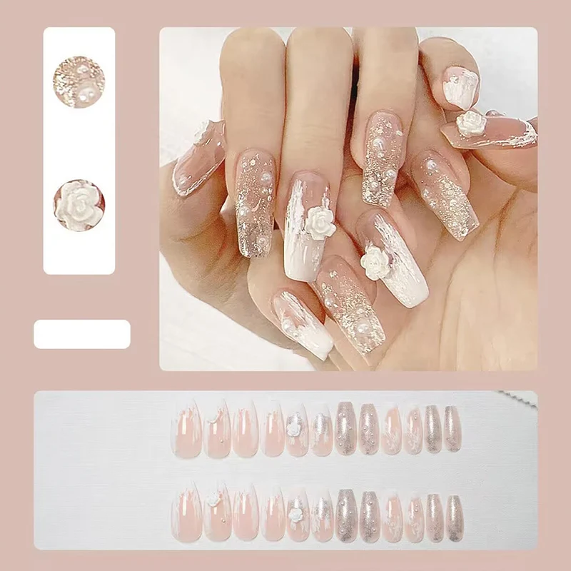 Floral Design Press-On Nail Set