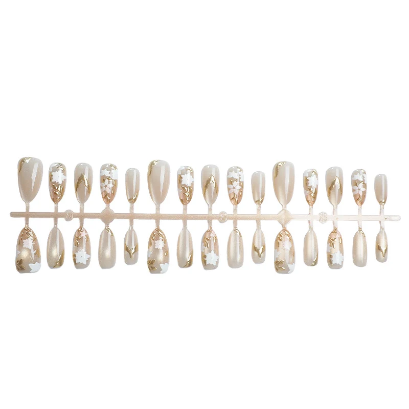 Dekoratives Blumenmuster Press-On Nail Art Set