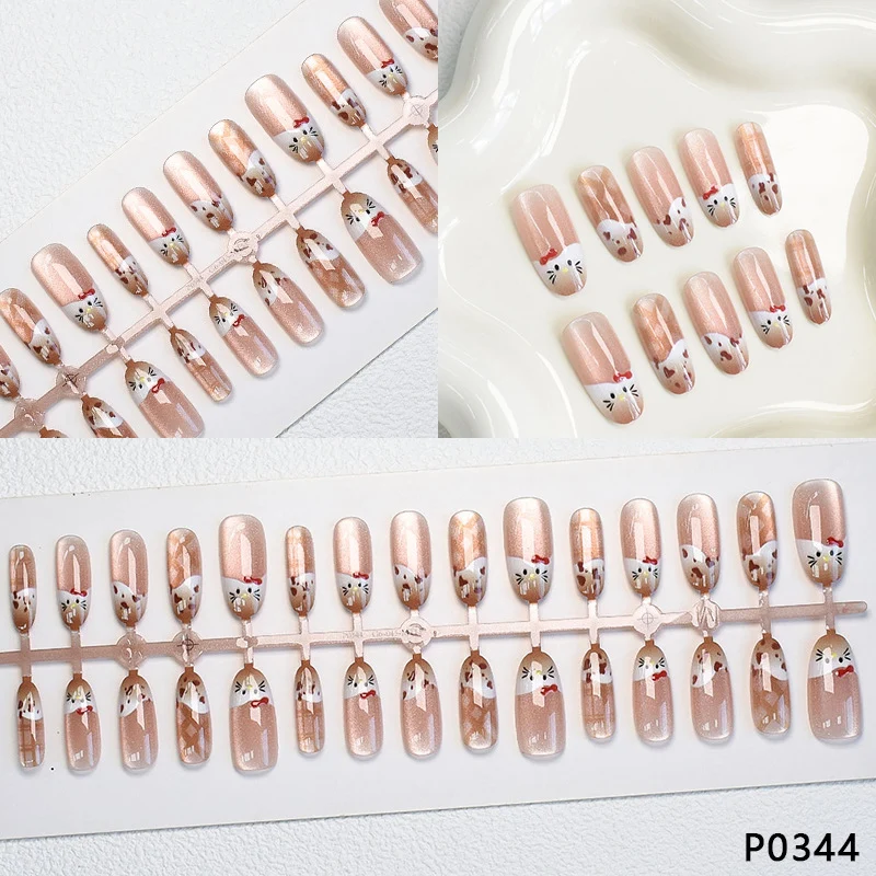 Künstlerisches Tierdruck Press-On Nagelset