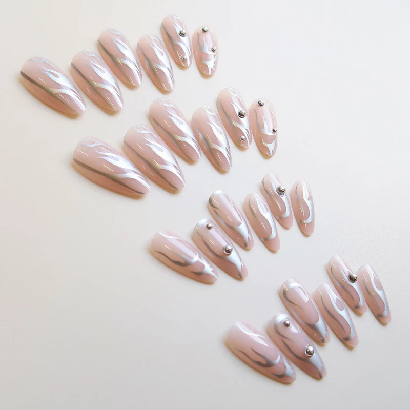 Künstlerisches abstraktes Press-On-Nagel-Set