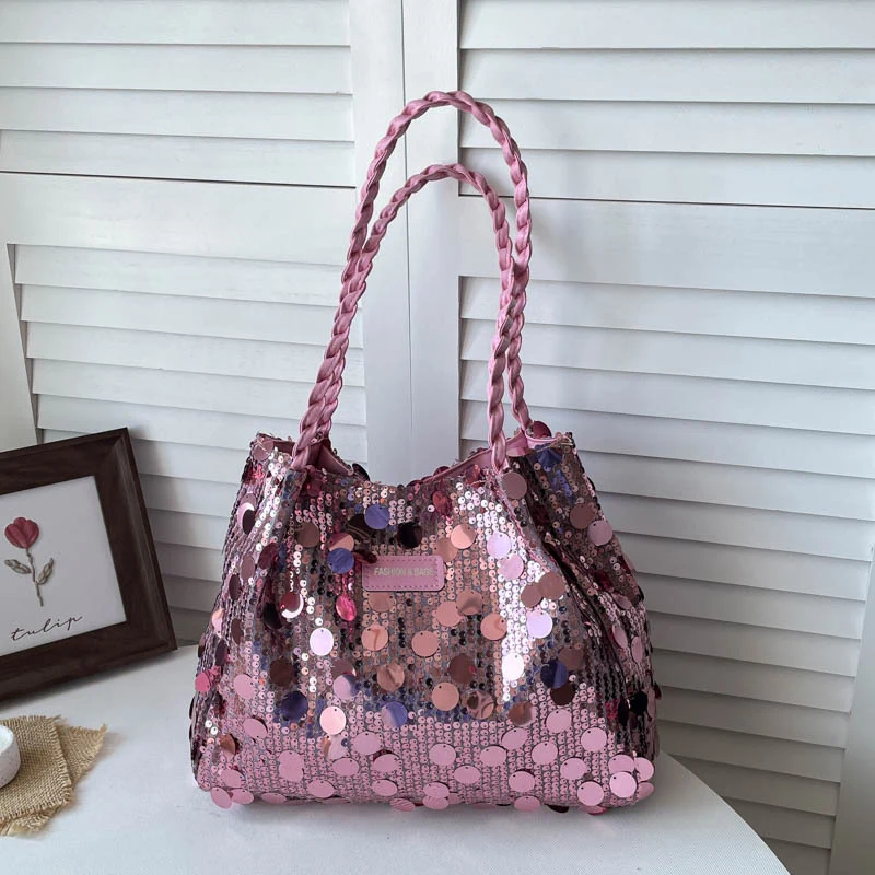 Glamouröse Pailletten Schultertasche