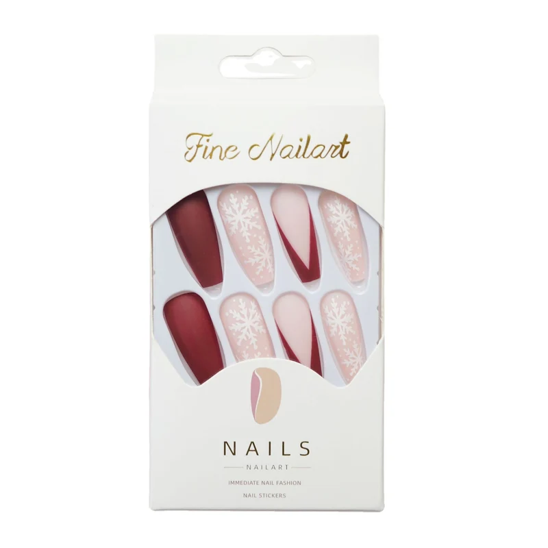 Festliche Winter-Themen Press-On Nagelkunst