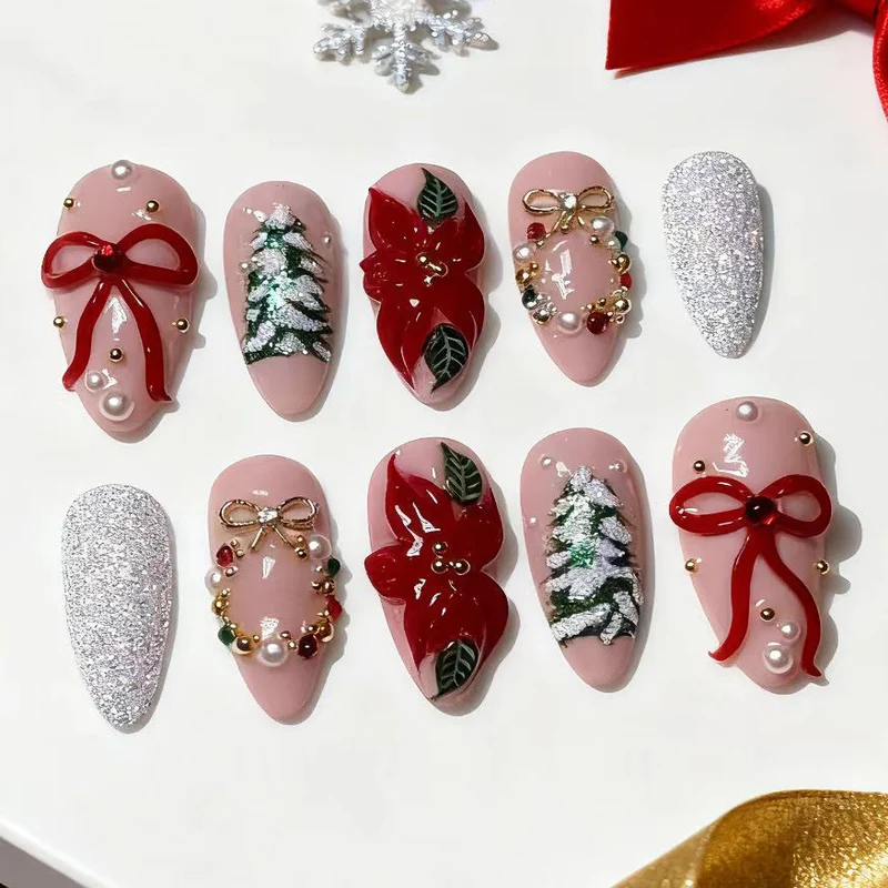 Festliches Themen-Press-On Nagelkunstset