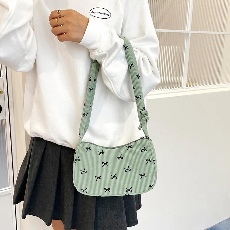 Stylische Mini-Korduroy-Crossbody-Tasche