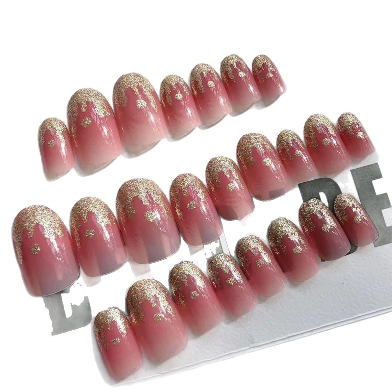 Elegantes Glitter French Tip Press-On Nail Set