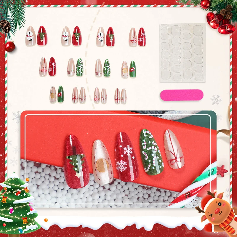 Festliches saisonales Press-On-Nagelkunst-Set
