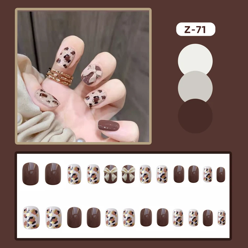 Künstlerisches Nagelkunst-Set mit dekorativen Schleifenakzenten