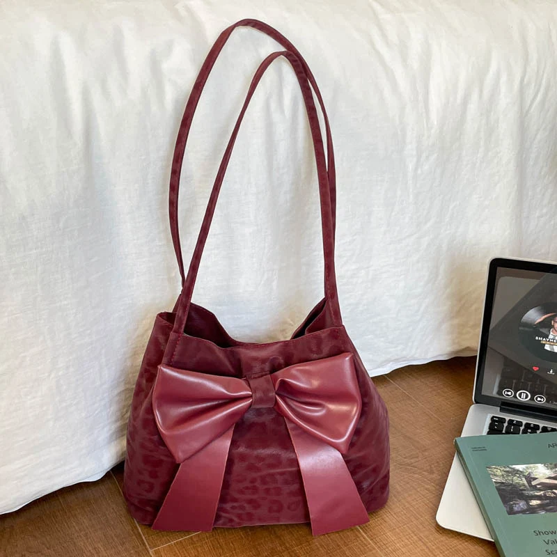 Chic Bogen-Akzent Eimer Handtasche