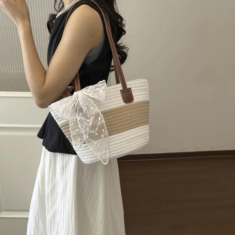 Elegante Sommerstroh Tasche