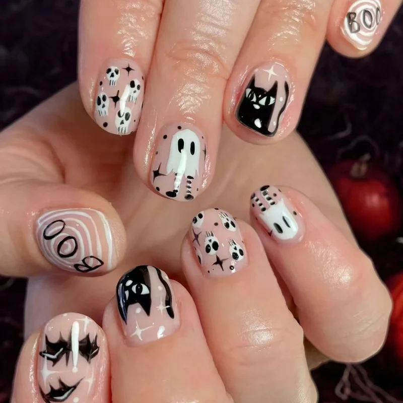 Künstlerisches Langes Stiletto Press-On Nagelset