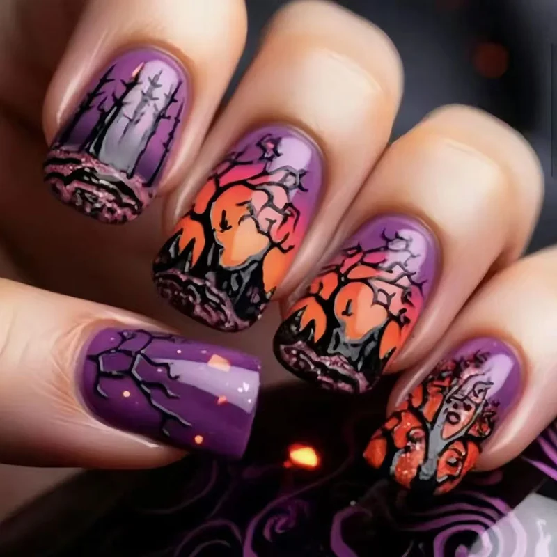 Künstlerisches Langes Stiletto Press-On Nagelset