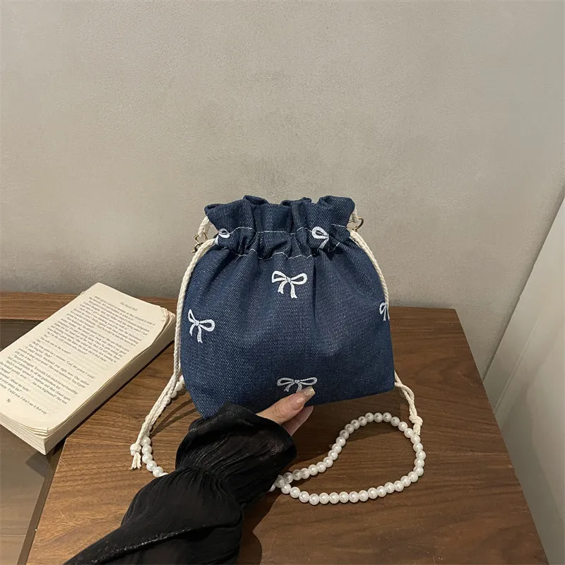 Charmante Kordelzug Schultertasche