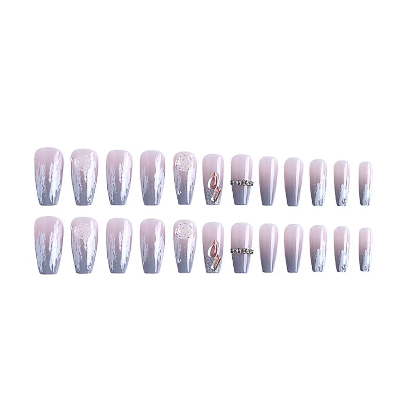 Künstlerisches texturiertes Press-On-Nagelset