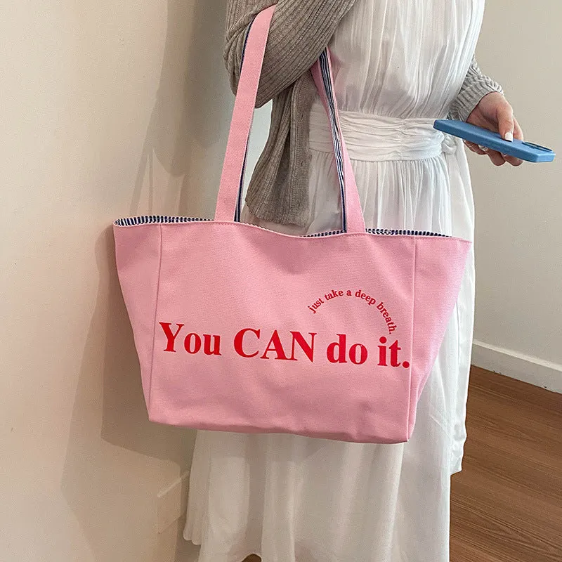 Gestreifter Canvas-Shopper