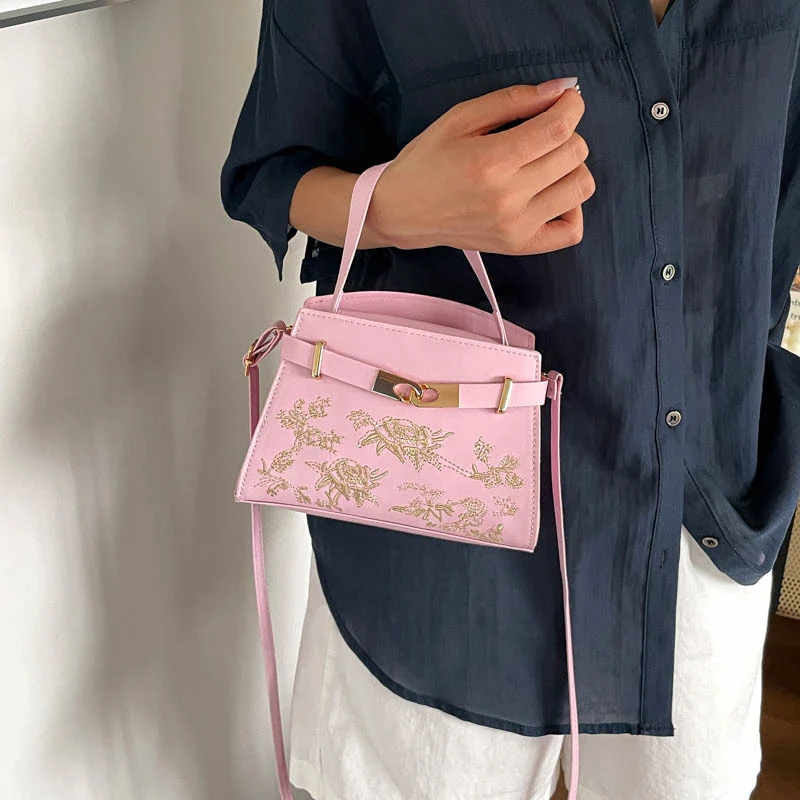 Elegante floral bestickte Handtasche