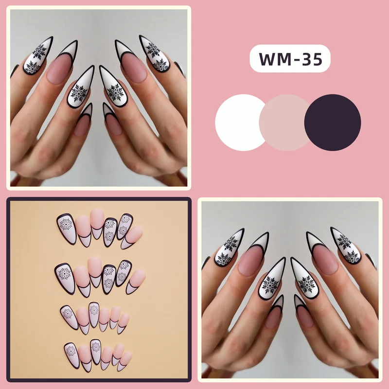 Künstlerisches Stiletto Press-On Nageldesign