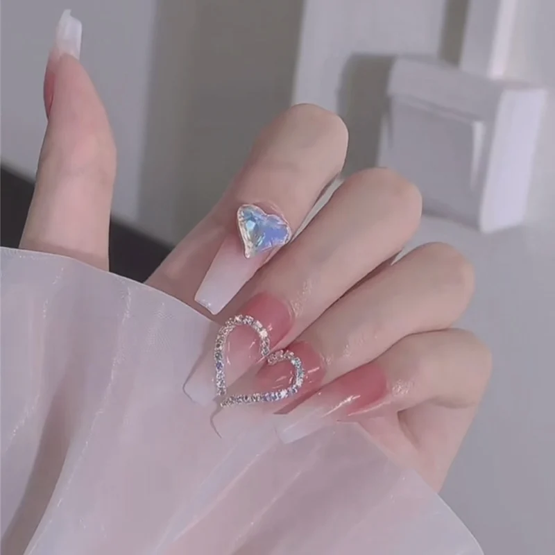 Künstlerisches mit Strass verziertes Press-On Nail Set