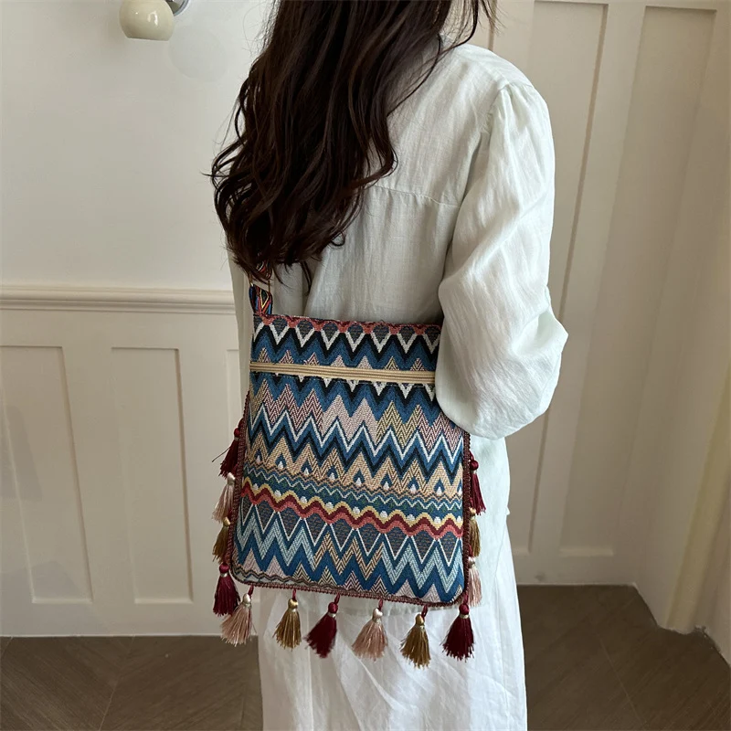 Bohemian Gewebte Schultertasche