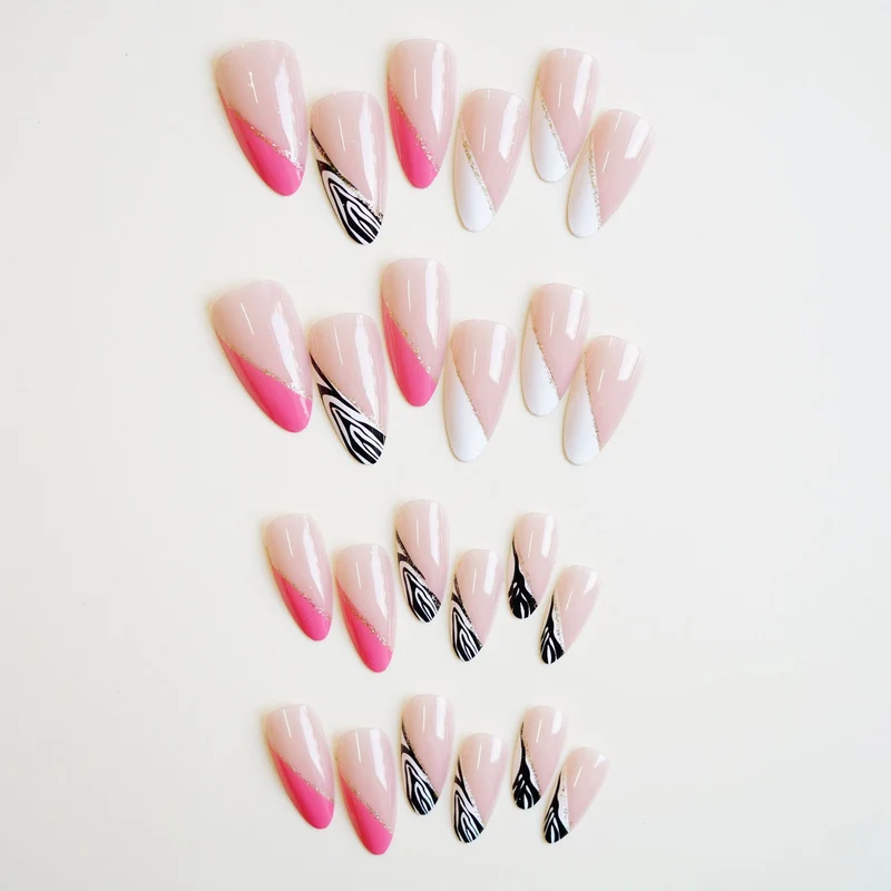 Künstlerisches French Tip Press-On Nails Kit