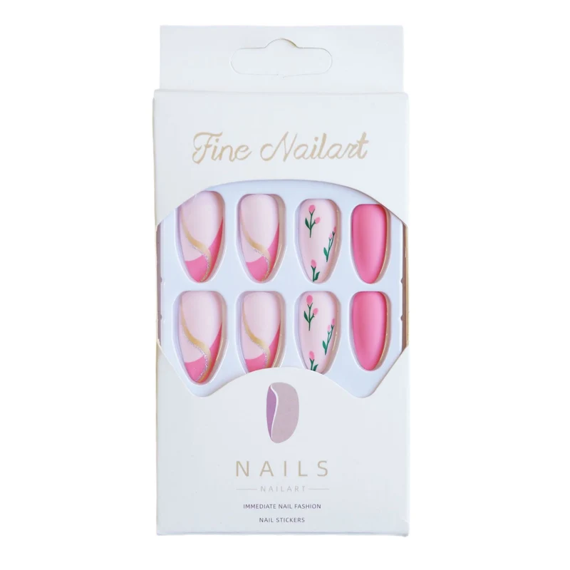 Künstlerisches Floral Press-On Nagelset 1790727149