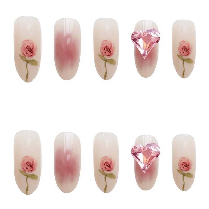 Künstlerisches Floral Press-On Nail Design Set