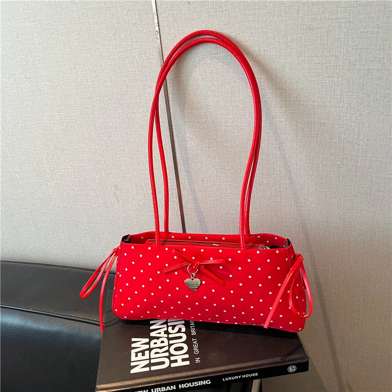 Pünktchenmuster Schultertasche