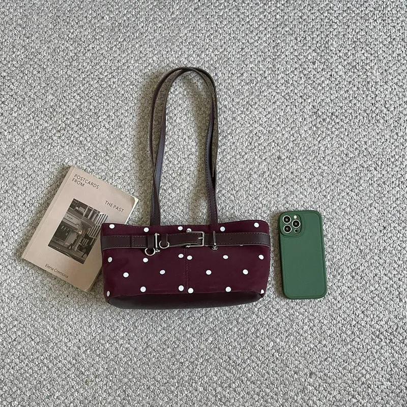 Stylische Pünktchen Schultertasche