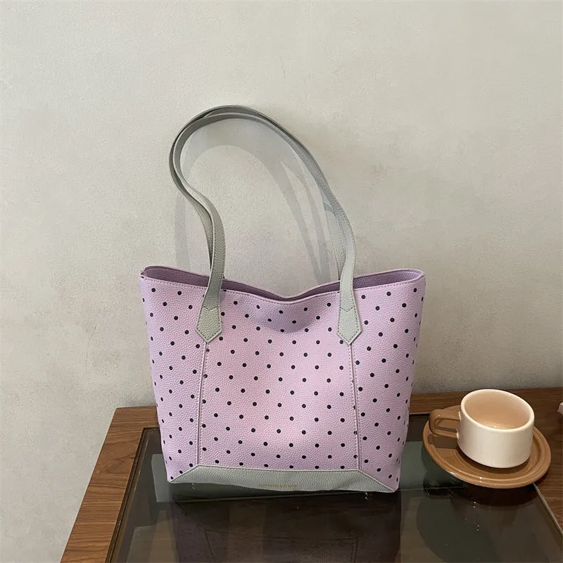 Stylische Pünktchen Shopper Tasche