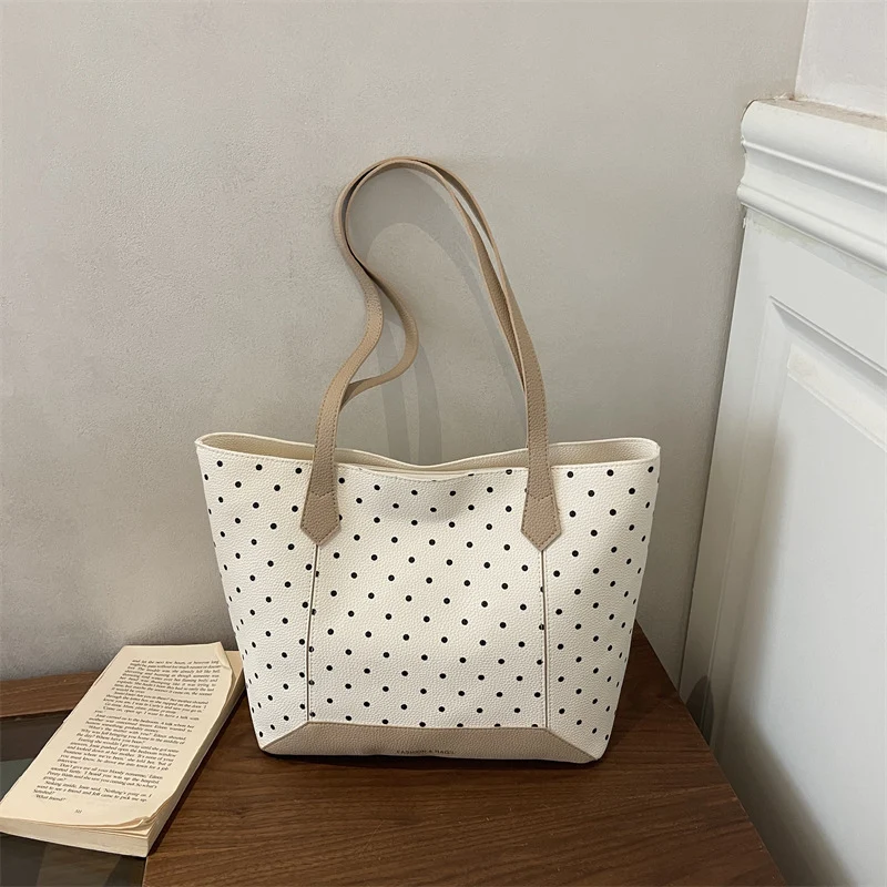 Stylische Pünktchen Shopper Tasche