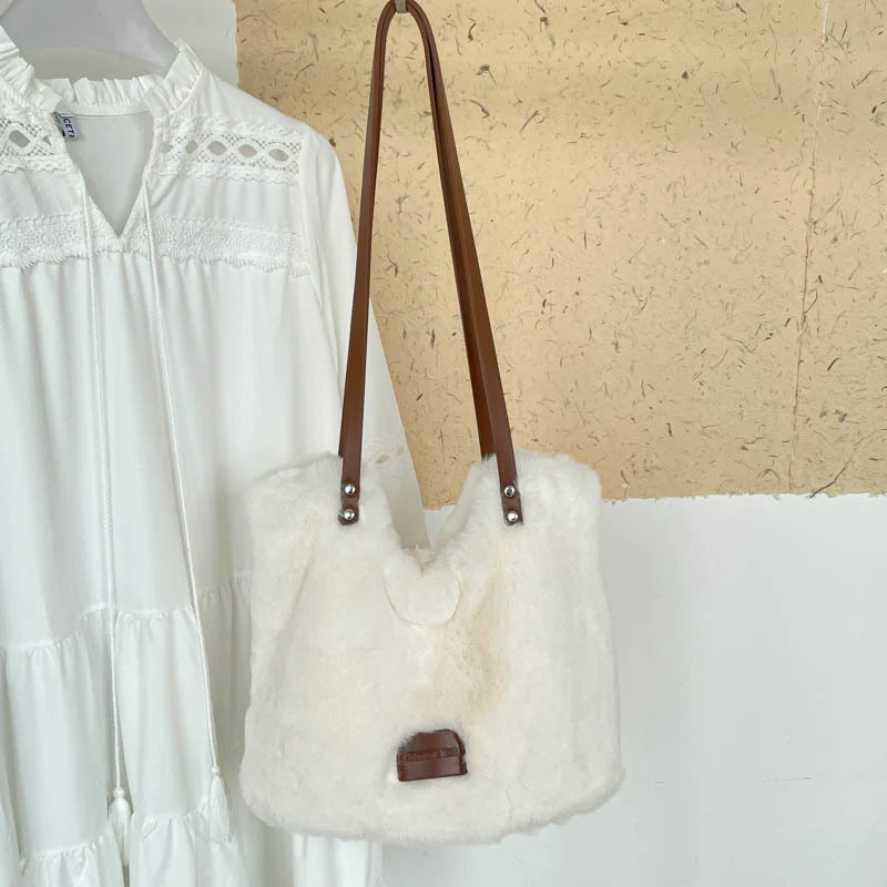 Plüsch Kunstfell Schultertasche