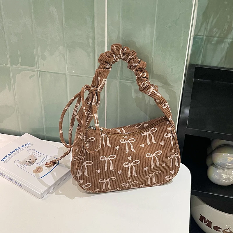 Verspielte Schleifen-Print Schultertasche