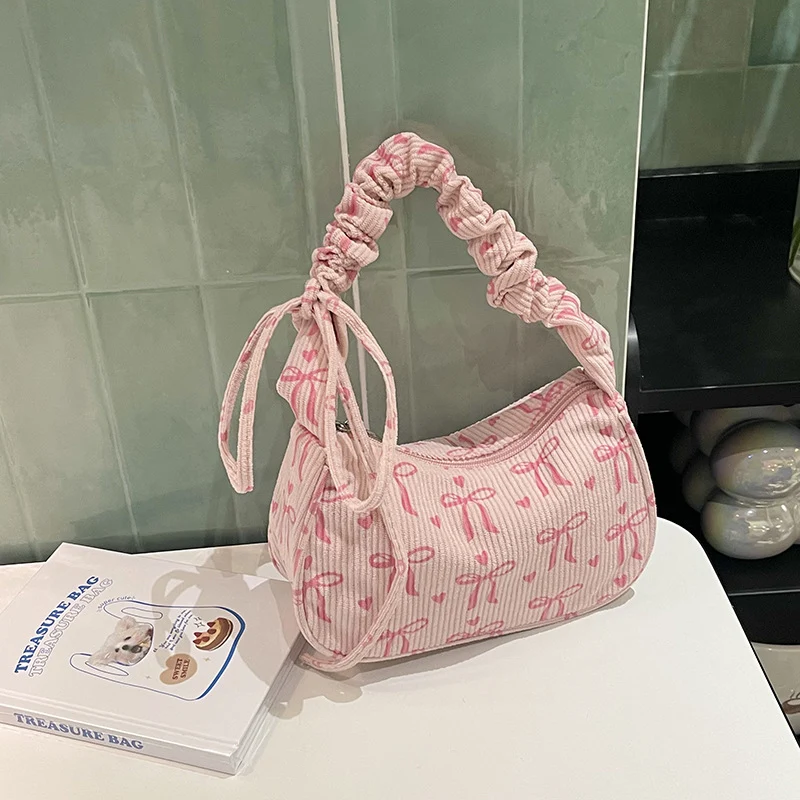 Verspielte Schleifen-Print Schultertasche