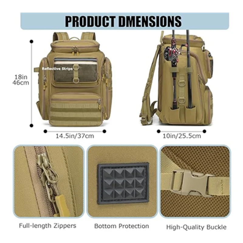 Taktischer Mehrfach-Fächer Angel-Rucksack Karnz