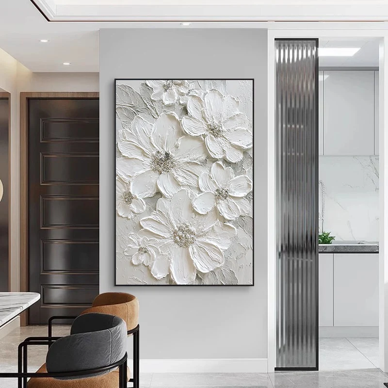 Strukturierte florale Relief-Wandkunst