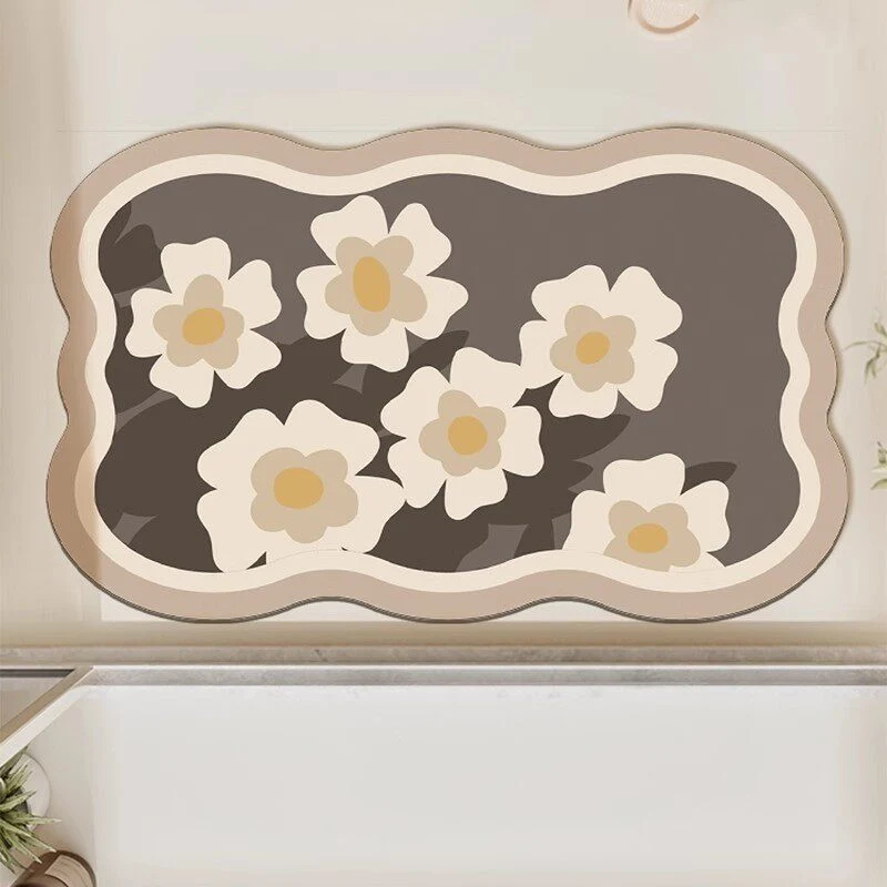 Florales Design Badezimmerteppich für Badezimmerböden