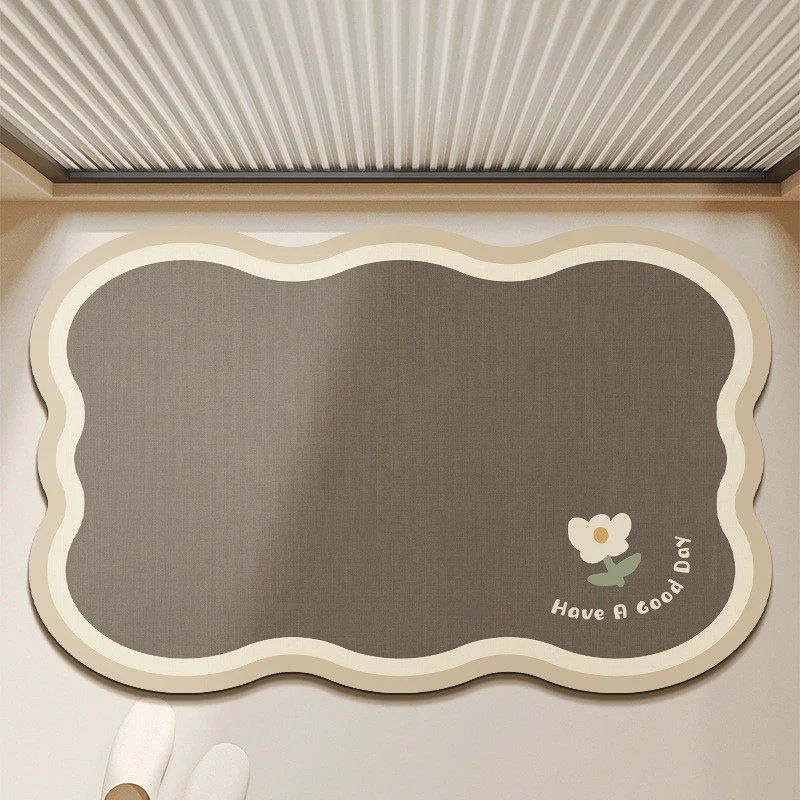 Florales Design Badezimmerteppich für Badezimmerböden