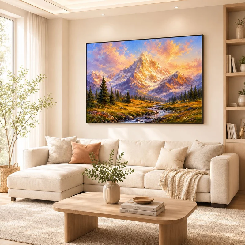 Schönes Berglandschaft Leinwand Kunst